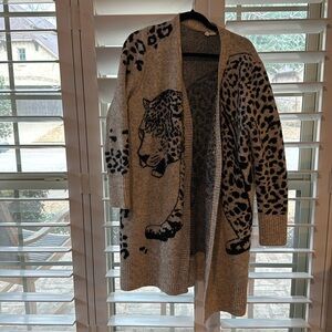 Beige Cheetah Sweater from Anthro